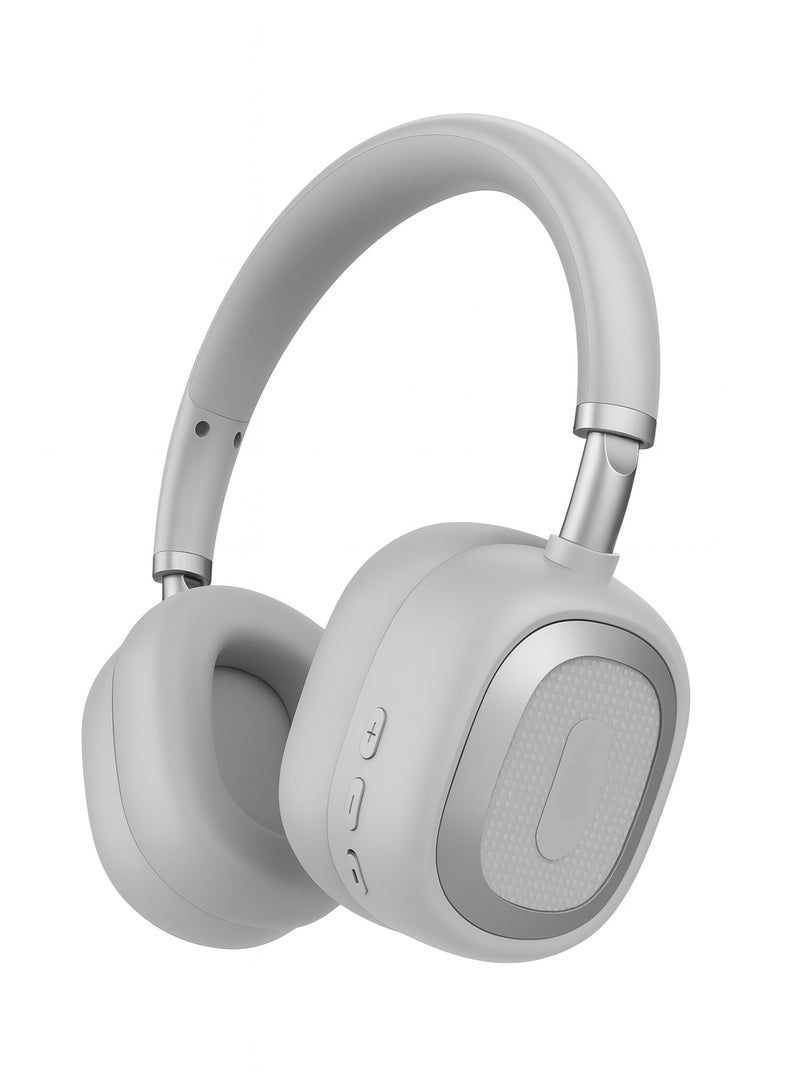 LS-256 Stereo Bluetooth Headphones - Lightweight with Comfortable Headband - Type-C Charging - 250mAh Battery - Grey - Image 1