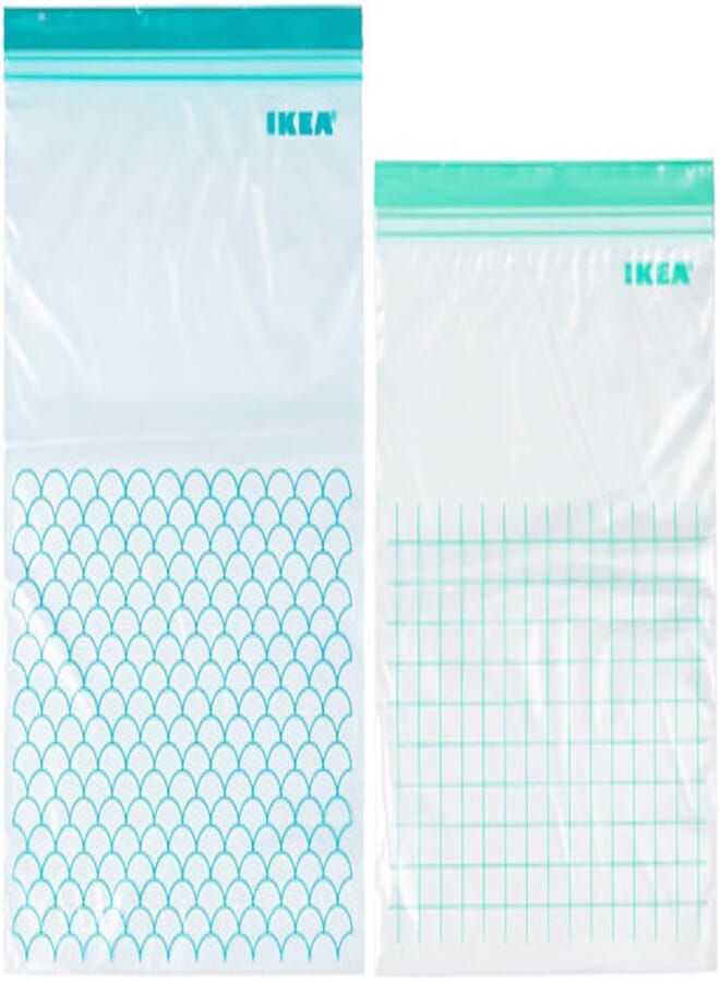 ISTAD Re-usable Plastic Bags Pack of 30 Assorted Colours (15 Bags 6 l (28.5x41 cm) and 15 Bags 4.5 l (27x34 cm)