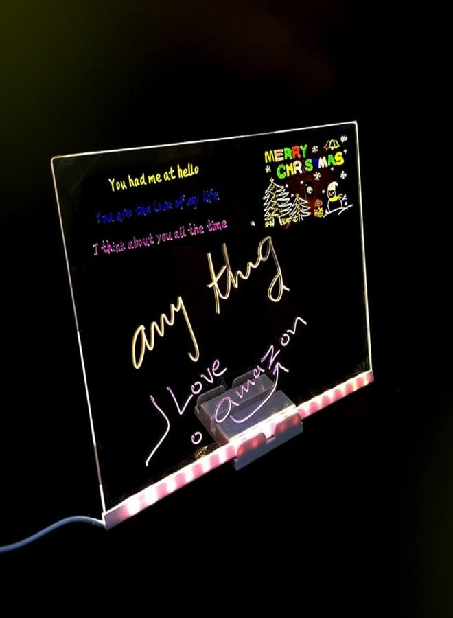 PARTEET DIY 3D Lamp Acrylic Drawing Board with Colorful Pen & Stand|Creative Writing Art Display, Endless Creativity, Rewritable Memo Board for Home and Office Décor, Birthday Return Gifts for Kids - Image 2