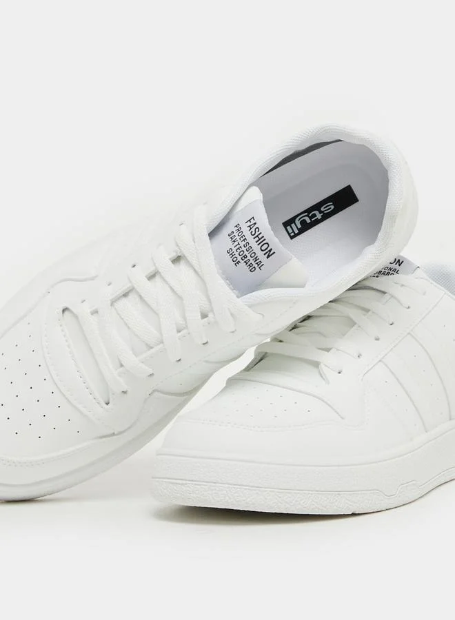 Styli Striped Low Top Lace Up Sneakers