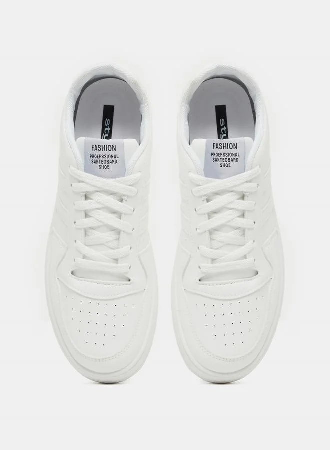 Styli Striped Low Top Lace Up Sneakers
