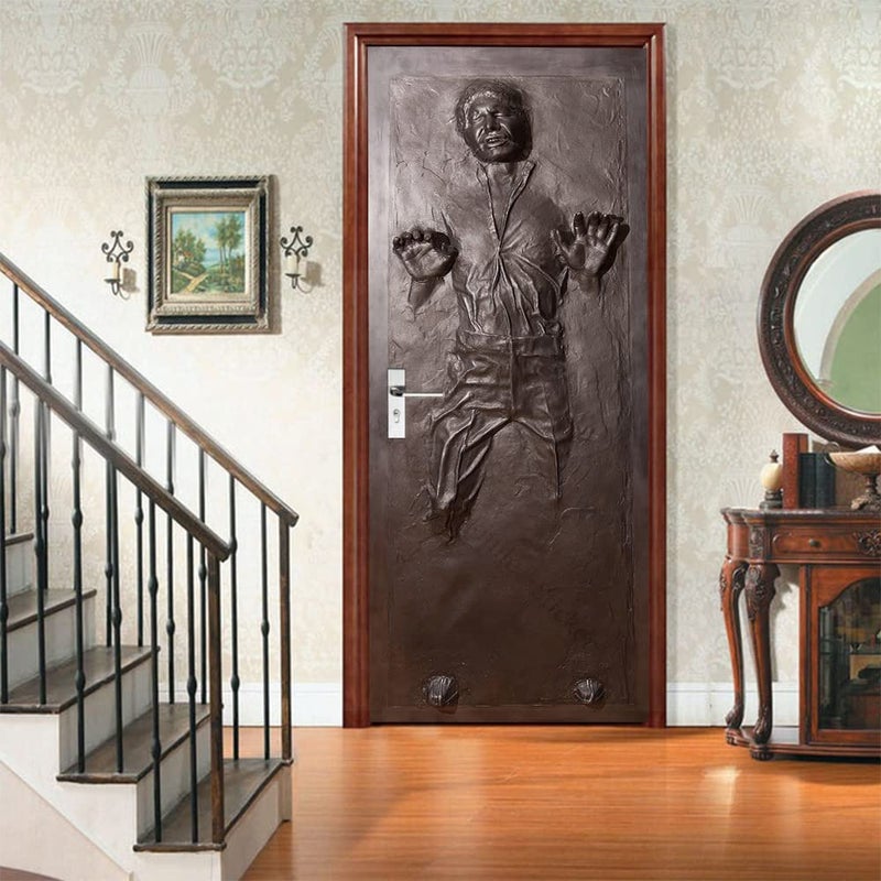 DEKMILE Custom Brown Character Relief SelfAdhesive Removable Door Sticker 3D Wallpaper Vinyl Living Room Bedroom Decoration Poster Home Design Decor Wall Mural Decals - Image 2