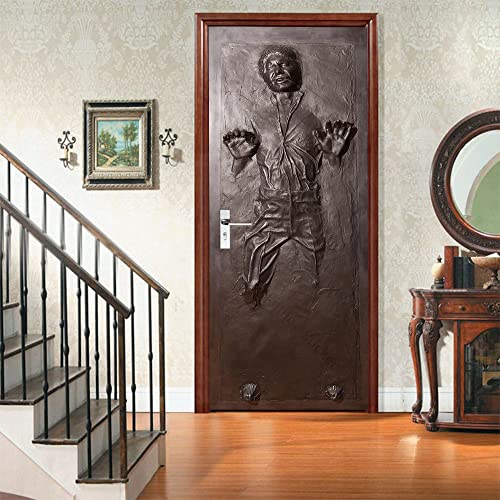 DEKMILE Custom Brown Character Relief SelfAdhesive Removable Door Sticker 3D Wallpaper Vinyl Living Room Bedroom Decoration Poster Home Design Decor Wall Mural Decals - Image 1