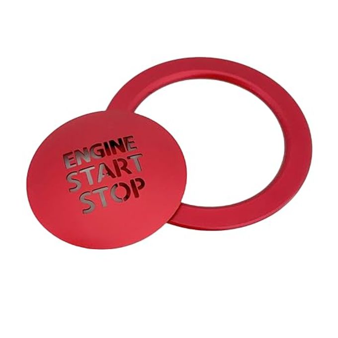 ALETAI Engine Push Start Stop Button Cover Trim for Toyota Tacoma, Car Accessories Interior Trims for Tacoma, Aluminum Alloy, Red - Image 2