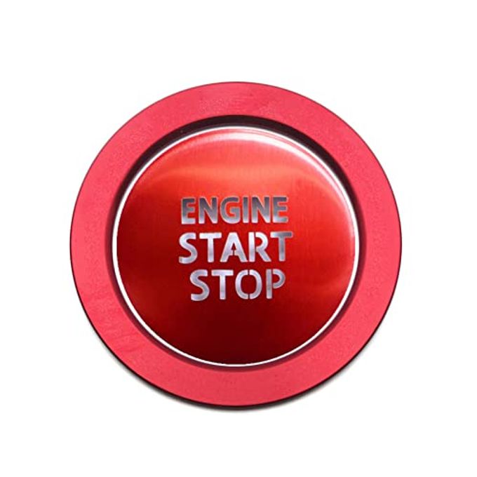 ALETAI Engine Push Start Stop Button Cover Trim for Toyota Tacoma, Car Accessories Interior Trims for Tacoma, Aluminum Alloy, Red - Image 1