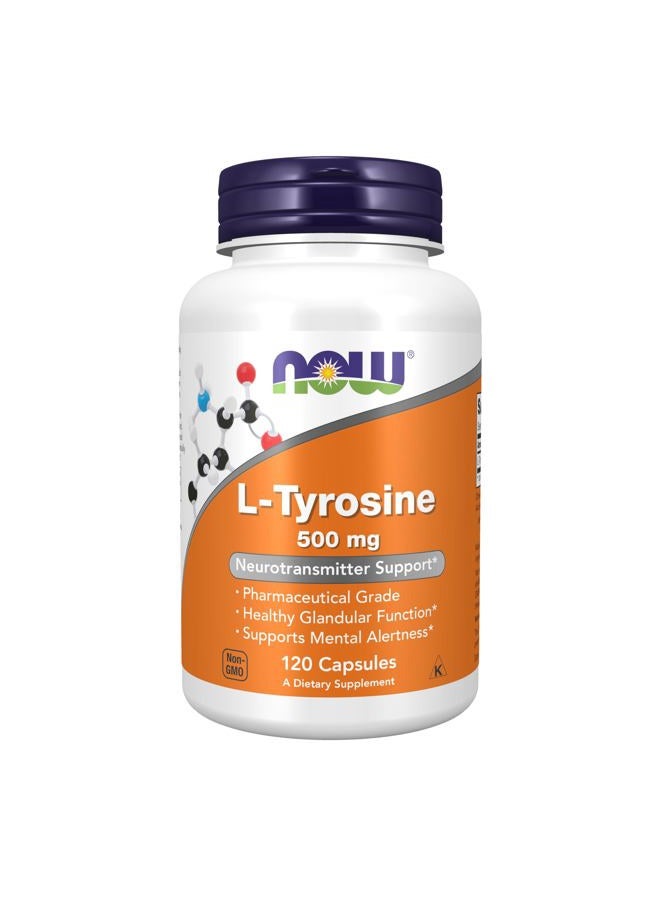 now L-Tyrosine 500 mg - 120 Capsules - Image 1
