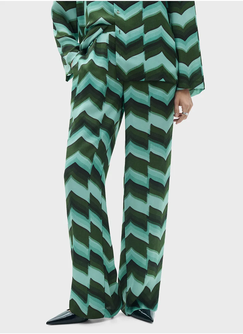 MANGO Printed Straight Trousers