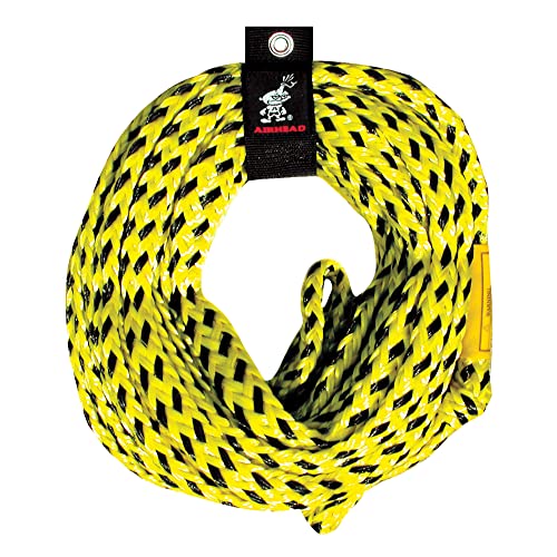 Airhead 1 6 Person Tow Rope for Towable Tubes 60 ft Heavy Duty Boat Towline for Tubing UV Resistant 16 Strand Polypropylene with Rope Keeper 6000 lb Break Strength - Image 1