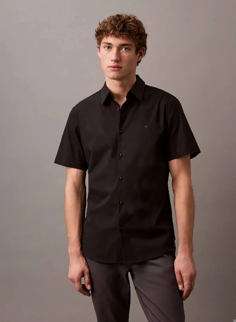 Calvin Klein Cotton Stretch Slim Button-Down Shirt