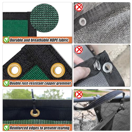 KANAGAWA 5ft x 50ft Privacy Screen Fence, 90% Blockage Heavy Duty 175 GSM Fencing Mesh Net Cover for Outdoor Wall Garden Yard Backyard 80 Cable Zip Ties Included Dark Green - Image 3