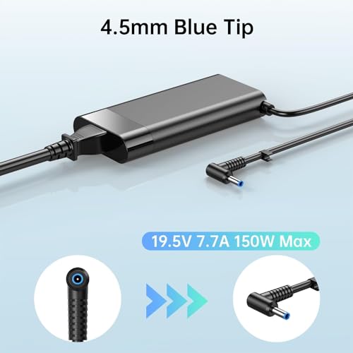 WeFly 150W AC Charger Fit for HP Zbook 15 16 17 15u 15v G3 G4 G5 G6 G7 G8 G9 ZBook Studio G4 G5 G7 G8 G9 Victus 15 OMEN by 15 17 Pavilion Gaming 15 17 TPN-CA11 TPN-DA09 Laptop Adapter - Image 3