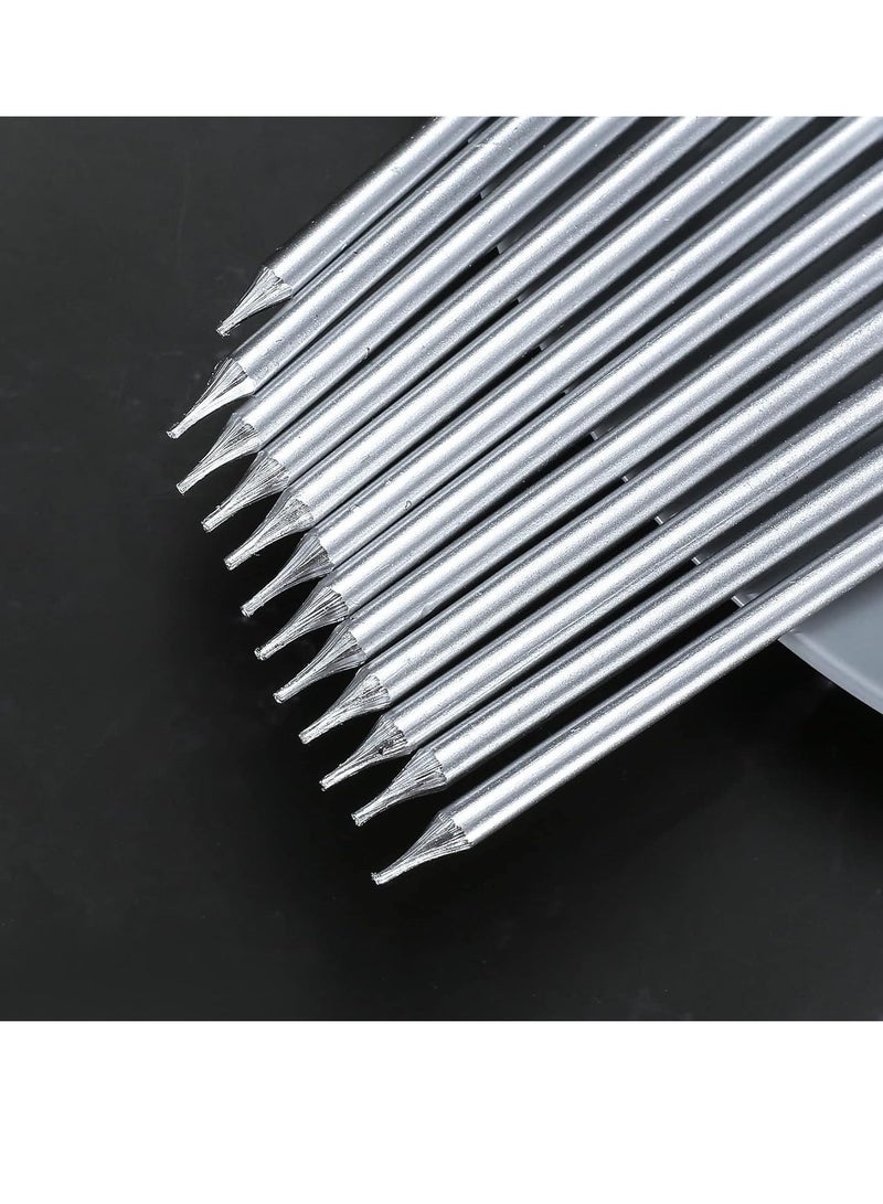 Home zone 12 Pieces Birthday Cake Candles Silver Colour 11.5cm Tall Pencil Candles for Birthday Wedding Baby Shower Party Decoration - Image 5