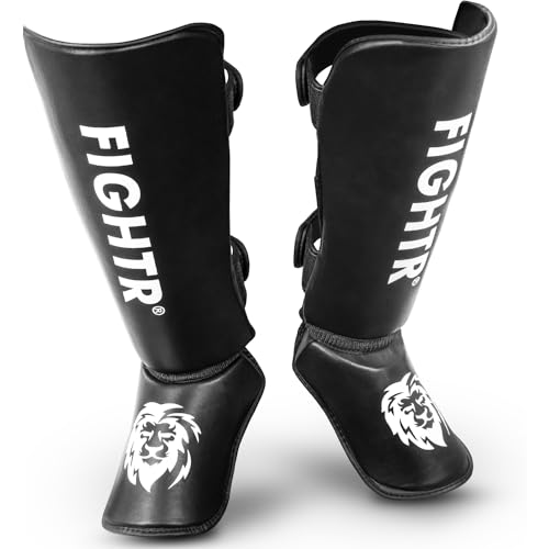 FIGHTR Shin Guards with a and Ideal Padding Thick shin Protection for Kicks in Kickboxing MMA Muay Thai and Other Martial Arts - Image 1