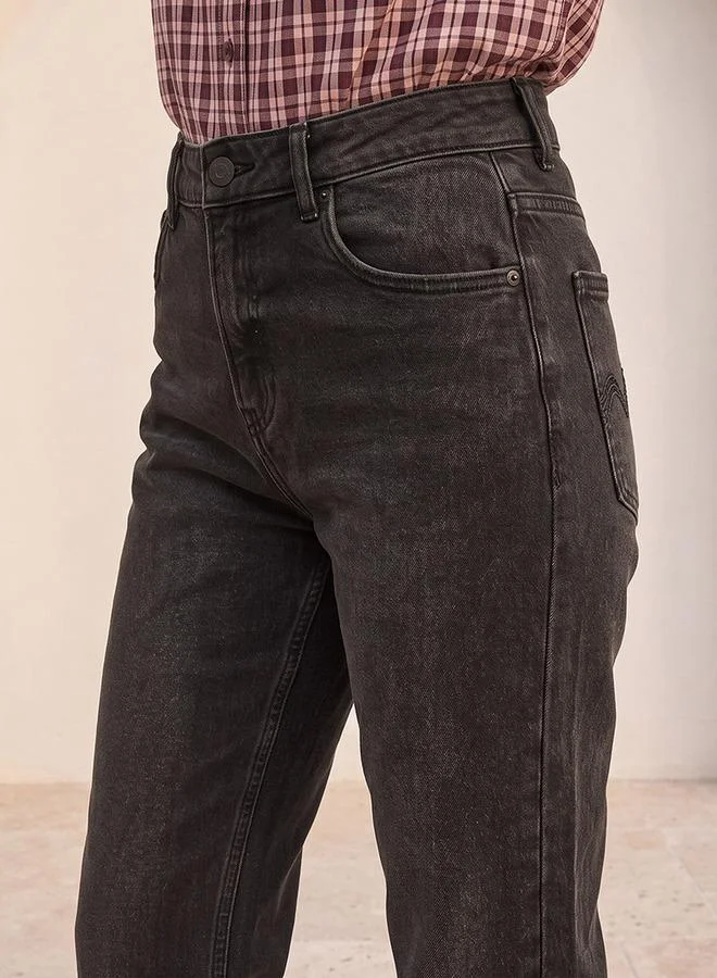 Lee Cooper BLACK Lee Cooper Slim Fit Button Closure Cotton Jeans for Women | Best Price UAE