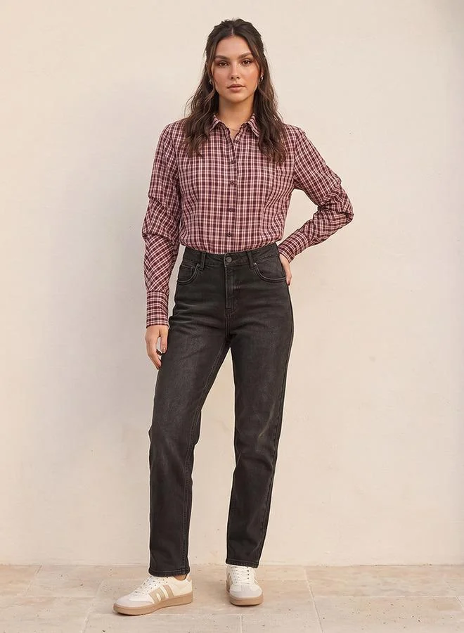 Lee Cooper BLACK Lee Cooper Slim Fit Button Closure Cotton Jeans for Women | Best Price UAE