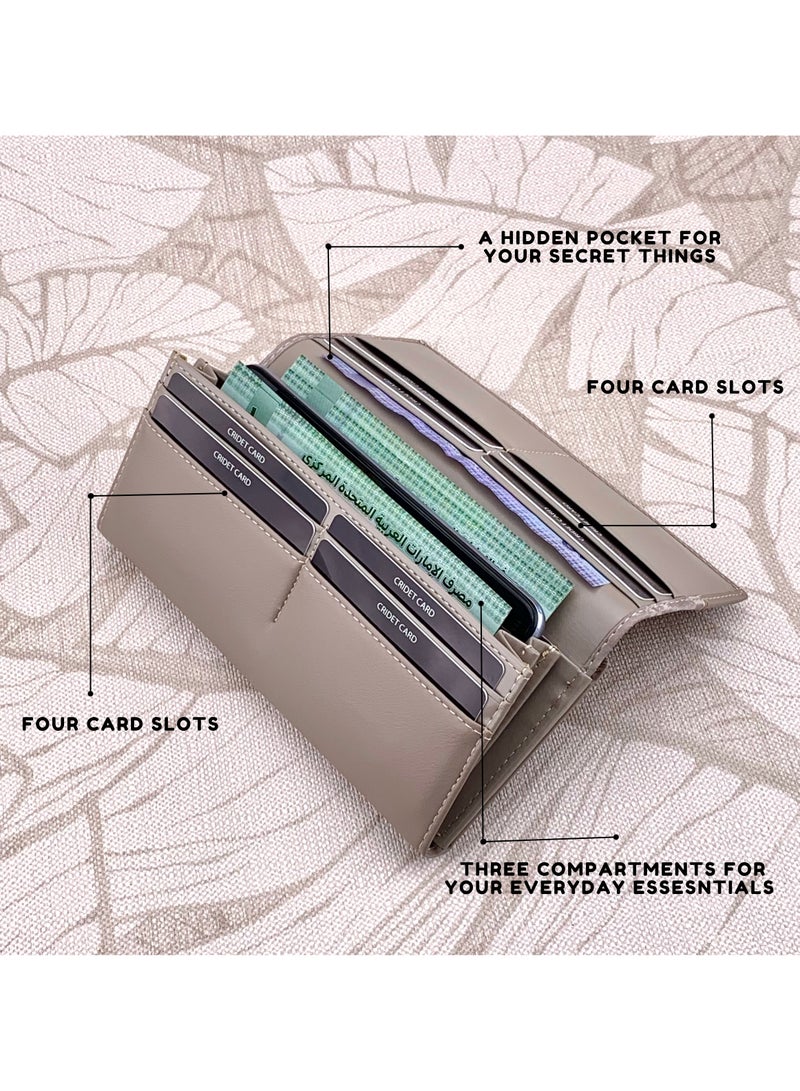 كلاسيك ميلانو - محفظة نسائية أنيقة من الجلد الصناعي مع حافظة بطاقات | محفظة عملات معدنية للنساء | محفظة نسائية نحيفة للاستخدام اليومي والسفر والهدايا - Image 2