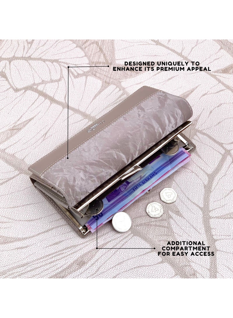 كلاسيك ميلانو - محفظة نسائية أنيقة من الجلد الصناعي مع حافظة بطاقات | محفظة عملات معدنية للنساء | محفظة نسائية نحيفة للاستخدام اليومي والسفر والهدايا - Image 4
