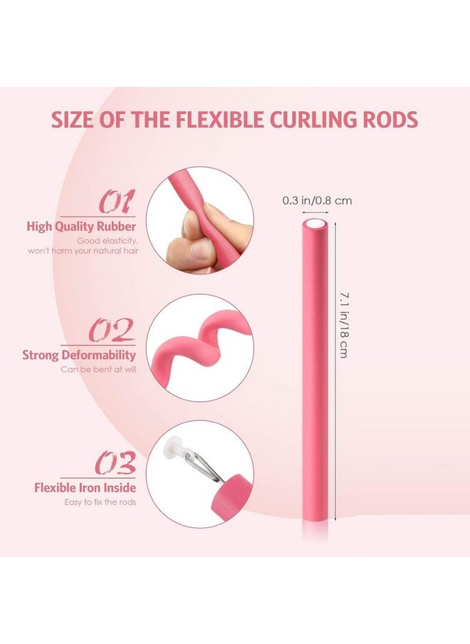 Sweetpea - SWEETPEA�Flexible Curling Rods Flexi Rods Hair Curlers Set,Twist Foam Hair Rollers No Heat Hair Curlers Rollers,Steel Pintail, Rat Tail Comb for Short and Long Hair (ALL SIZE EACH 5PCS) - Image 1