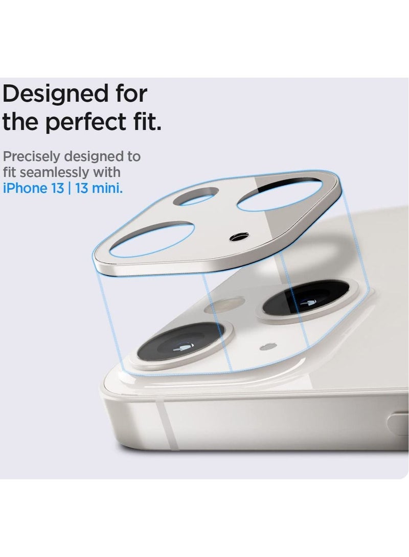 Spigen Glastr Optik Camera Lens Screen Protector [2 Pack] for iPhone 13 and 13 Mini - Starlight - Image 3