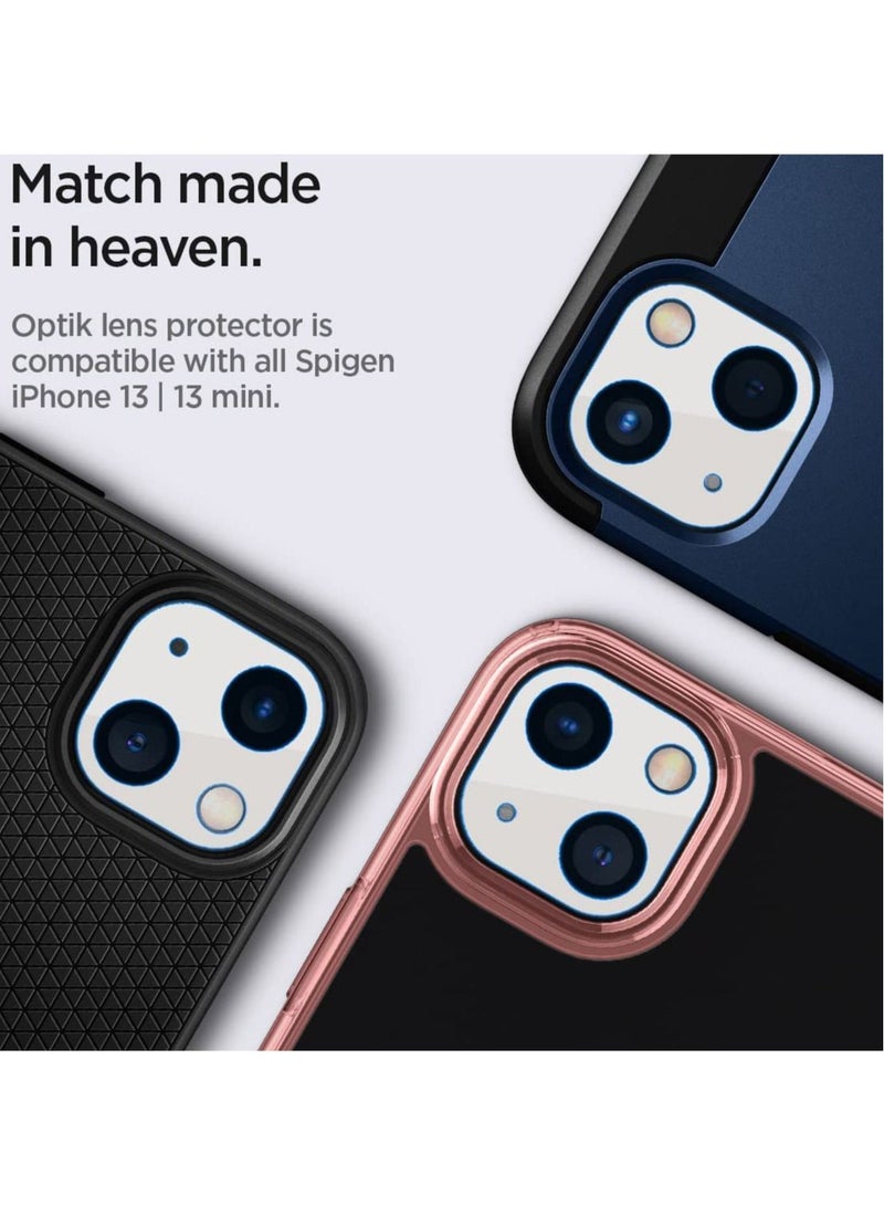 Spigen Glastr Optik Camera Lens Screen Protector [2 Pack] for iPhone 13 and 13 Mini - Starlight - Image 4