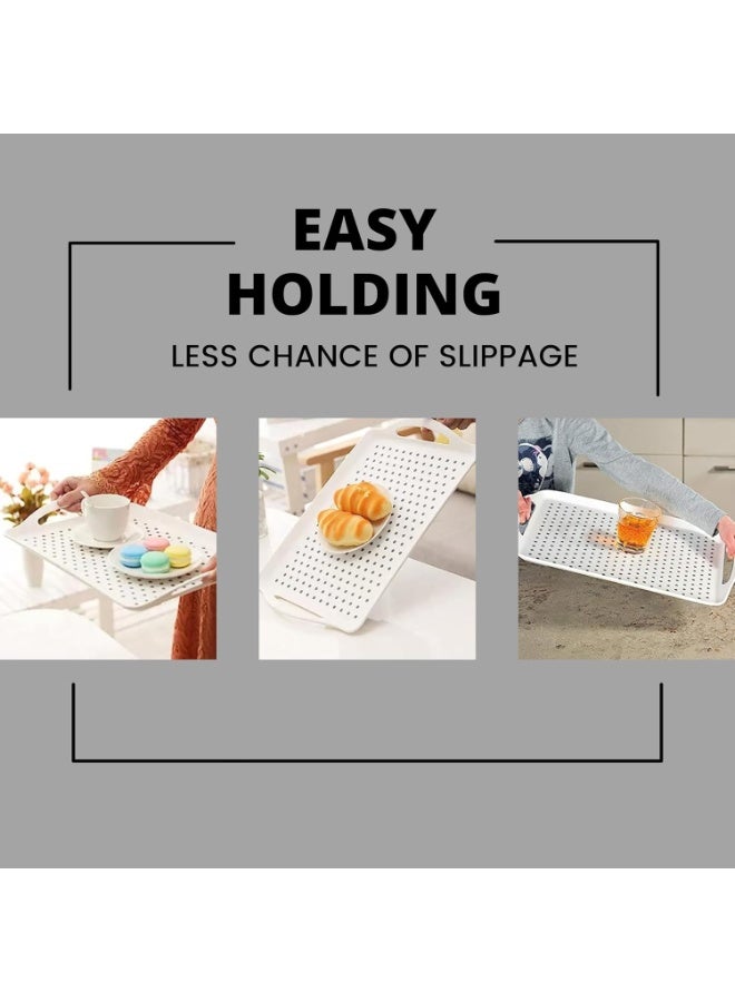DUNISO Rectangle Tray with Handles，Serving Tray，Kitchen Tray for Food Serving，Anti-Slip，Sturdy and Durable，for Kitchen, Restaurant, Weddings, and Banquets - Image 5