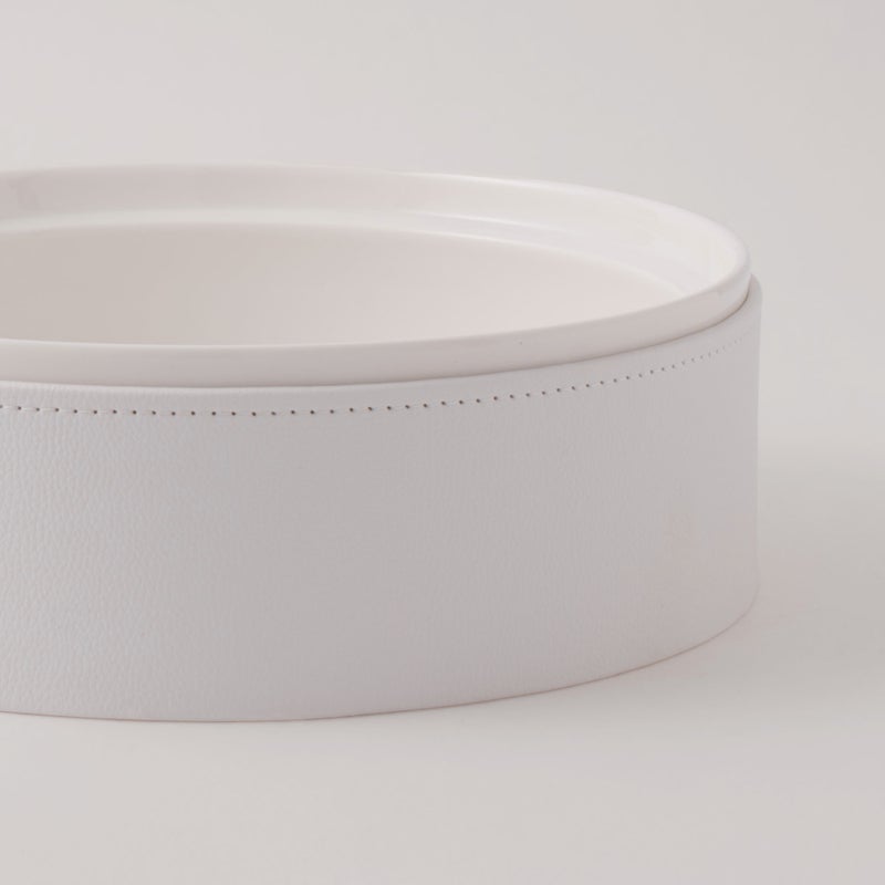 La Mesa Porcelain Tagine With Plain Leather Coat, White, 7" - Image 4