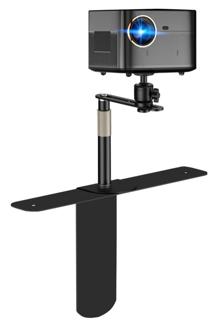 فلاشهوك حامل جهاز عرض قابل للتوصيل - قاعدة كروية قابلة للتعديل بزاوية 360 درجة للتركيب على جانب الطاولة لأجهزة Nebula وXGIMI وVANKYO وJinhoo وAuKing وEpson ومعظم أجهزة عرض الفيديو - Image 1
