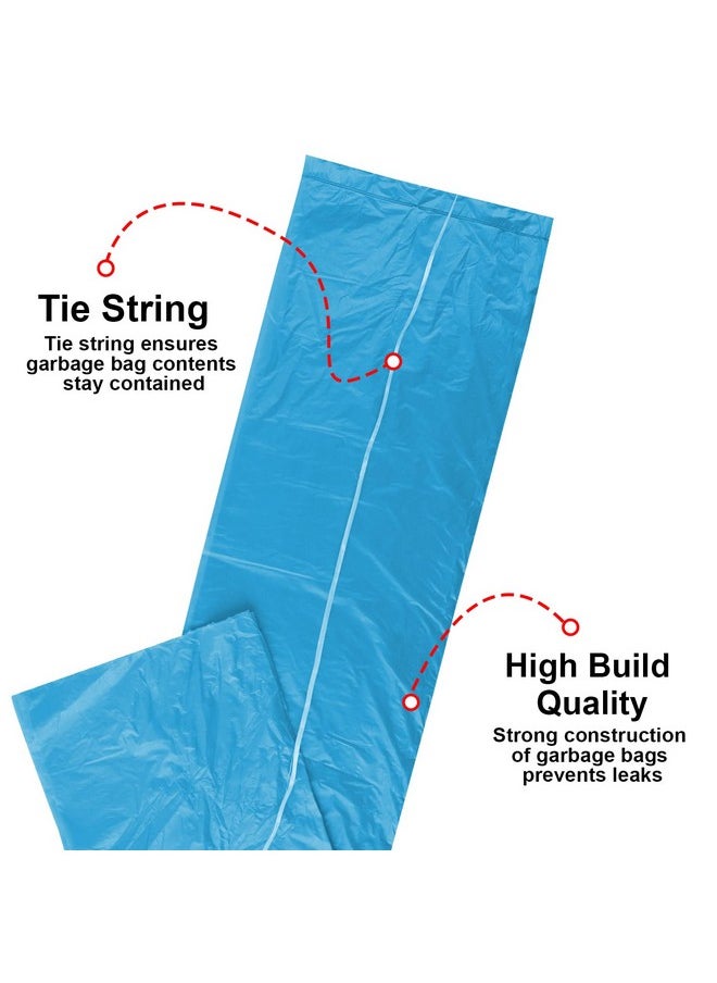 Zureni Zureni Garbage Dustbin Bags (Medium, 48 x 53 cm or 19" x 21") Drawstring Anti-drip Trash Waste Basket Bag for Kitchen Office Warehouse Pantry (Blue, 3 x 30 Pcs/Roll)  - Image 5