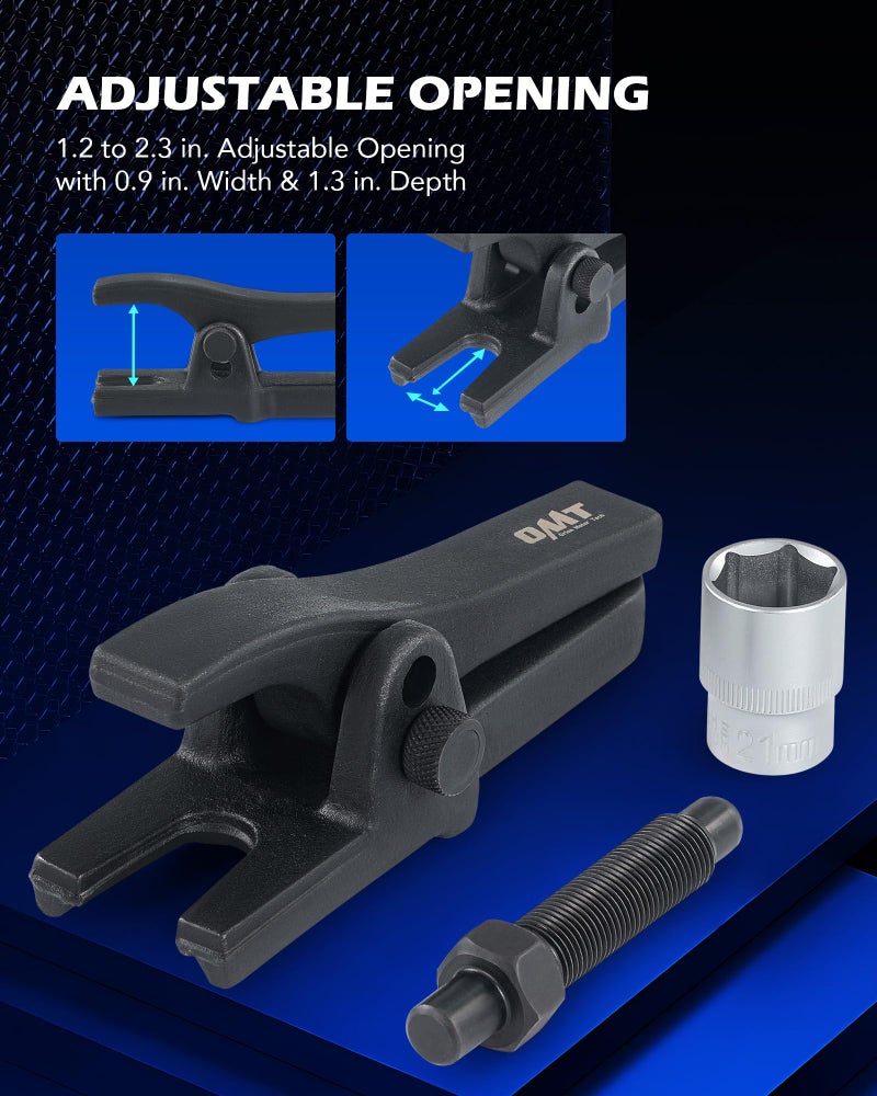 Orion Motor Tech فاصل كرات أورايون موتور تك، أداة إزالة كرات المفاصل من 1-1/8" إلى 2-1/8" لفصل كرات المفاصل والأذرع وقضبان التوجيه في معظم السيارات والشاحنات الخفيفة، ساحب ومخرج كرات المفاصل مع مقبس 1/2" - Image 3