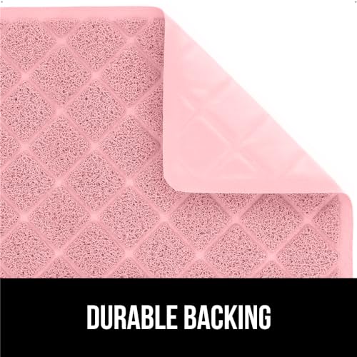 GORILLA GRIP Cat Litter Box Mat, 35x23, Water Resistant, US Designed Kitty Litter Trapping Mats, Easy to Clean, Scatter Control, Less Mess and Clean Floors, Kitten Supplies for Indoor Cats, Light Pink - Image 4