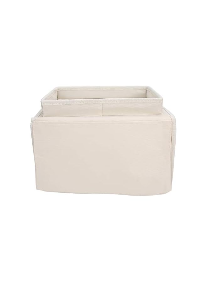 The Bros Sofa Armrest Bag, 3 Outer Divided Pockets Sofa Storage Bag, With A Top Tray Waterproof Washable for Sofa Storage Daily Small Gadgets(Beige) - Image 5