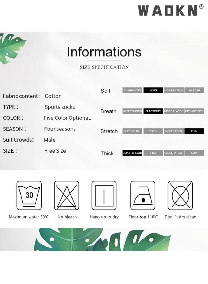 دبليو أيه أو كي أن مجموعة من 5 جوارب رياضية للرجال - قصة منخفضة، مقاومة للعرق، مقاومة للرائحة، مريحة طوال المواسم - مثالية لأنماط الحياة النشطة، جوارب قطنية مرنة مبتكرة، ملابس يومية للجري - جوارب مثالية للرجال - Image 4