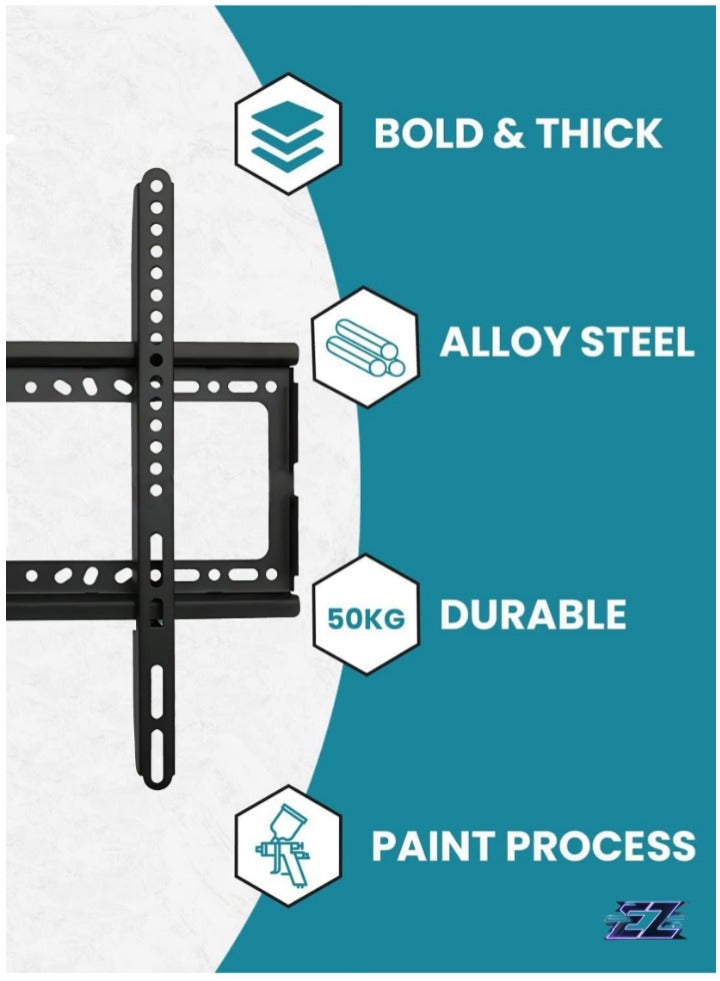 ELTRAZONE Low-Profile Universal TV Wall Mount Bracket – Adjustable & Heavy Duty for 26”-63” LCD/LED Flat Panel TVs, Space-Saving Fixed Design, VESA Compatible - Image 2