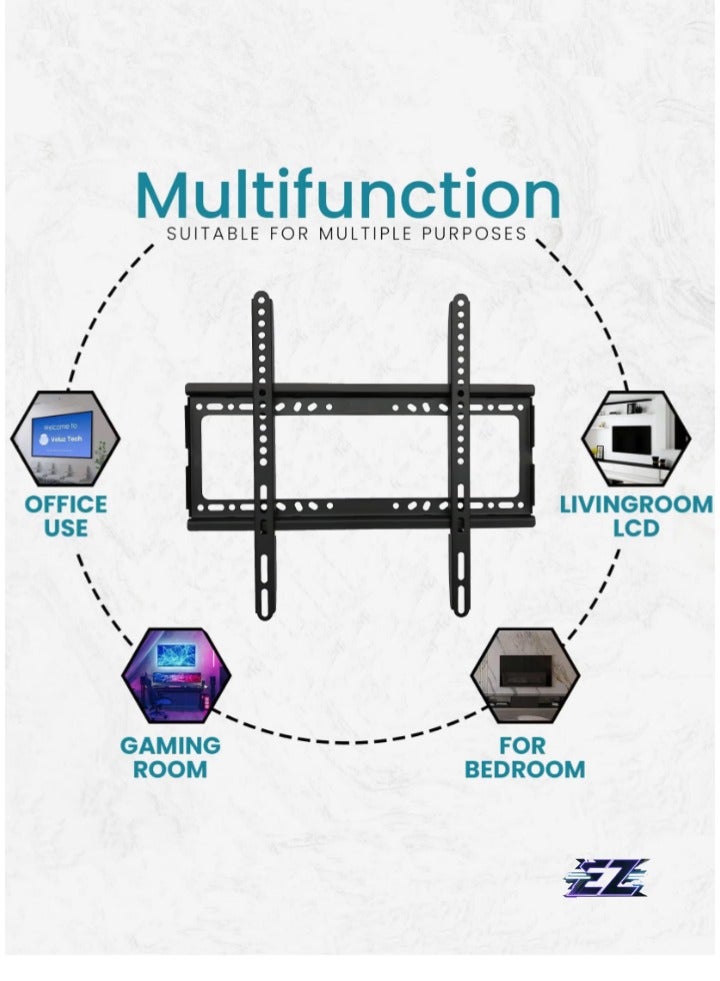 ELTRAZONE Low-Profile Universal TV Wall Mount Bracket – Adjustable & Heavy Duty for 26”-63” LCD/LED Flat Panel TVs, Space-Saving Fixed Design, VESA Compatible - Image 3