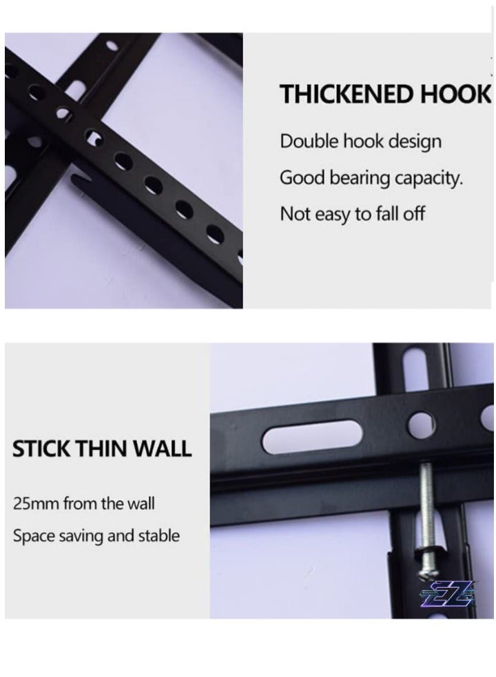 ELTRAZONE Low-Profile Universal TV Wall Mount Bracket – Adjustable & Heavy Duty for 26”-63” LCD/LED Flat Panel TVs, Space-Saving Fixed Design, VESA Compatible - Image 4