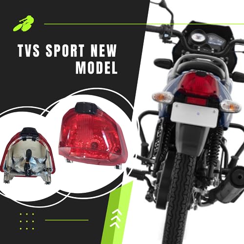 APSMOTIV Back Light, Brake Light, without bulb Tail Light fit for TVS Star Sports New model Bike Light (Red) Poly methyl (PMMA) | Top Coated Reflectors - Image 2