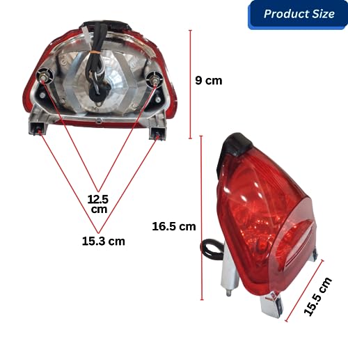 APSMOTIV Back Light, Brake Light, without bulb Tail Light fit for TVS Star Sports New model Bike Light (Red) Poly methyl (PMMA) | Top Coated Reflectors - Image 3