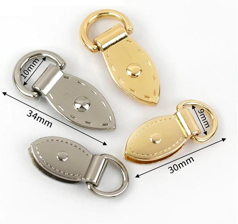 Buttons for Crafts D Rings for Purse 30Pcs Meetee Metal Bag Side Clip Buckles Handbag Chain Screw Connector Hook Keychain Decor Ring Clasp(Silver-9x30mm) - Image 4