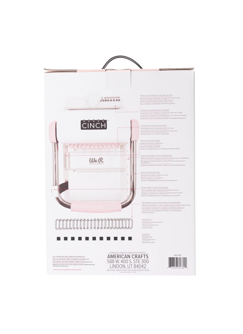 We R Memory Keepers We R Memory Keepers, Cinch Book Binding Machine 2, Pink/White, Easy to Use Design with Slide Ruler, Compatible with Wire or Spiral Coils, Make Professional Books, Notebooks, Calendars and More  - Image 3