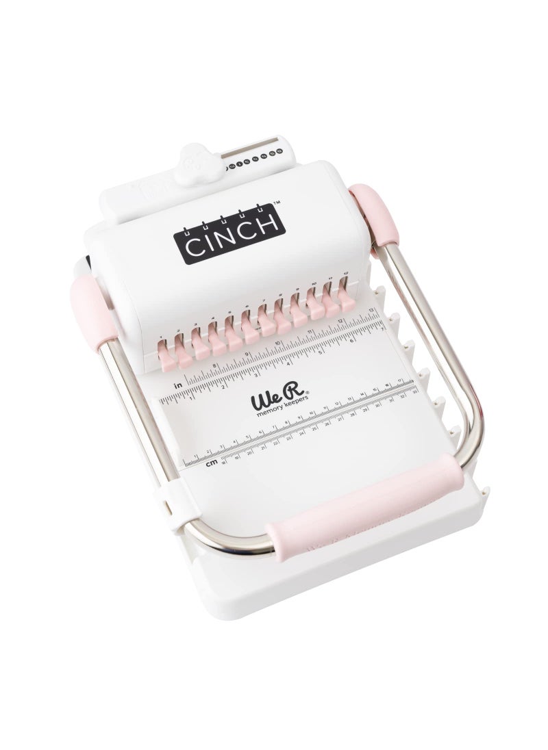 We R Memory Keepers We R Memory Keepers, Cinch Book Binding Machine 2, Pink/White, Easy to Use Design with Slide Ruler, Compatible with Wire or Spiral Coils, Make Professional Books, Notebooks, Calendars and More  - Image 1