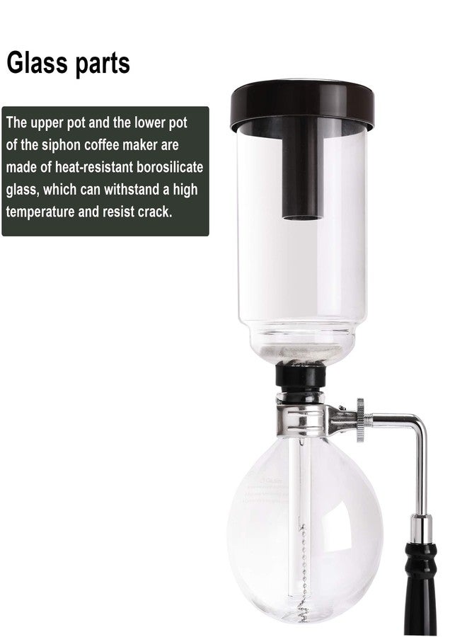 LUEUR Siphon Coffee Maker, Vacuum Coffee Brewer, Heat-Resistant 5-Cup Glass Siphon Coffee Maker with Reusable Cloth Filter, Hot Tea Maker for Home, Household and Office - Image 4