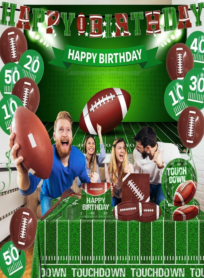 Bezkega Football Party Supplies,Football Plates and Napkins Tablecloth Backdrop Balloon for Football Birthday Party Decorations Football Game Day Tailgate Party Decorations, Serve 25 - Image 4
