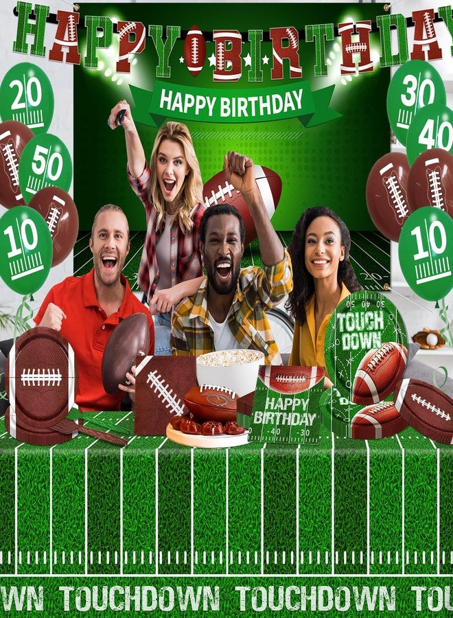 Bezkega Football Party Supplies,Football Plates and Napkins Tablecloth Backdrop Balloon for Football Birthday Party Decorations Football Game Day Tailgate Party Decorations, Serve 25 - Image 2