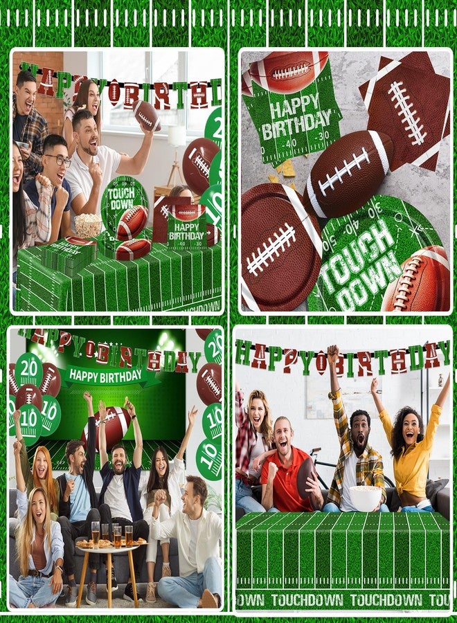 Bezkega Football Party Supplies,Football Plates and Napkins Tablecloth Backdrop Balloon for Football Birthday Party Decorations Football Game Day Tailgate Party Decorations, Serve 25 - Image 5