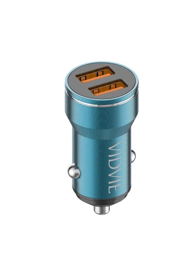 Vidvie Vidvie Metal Car Charger with Lightning Cable, 1m, 5V, 2.4A, 2 USB Ports, Grey - CC528  - Image 5