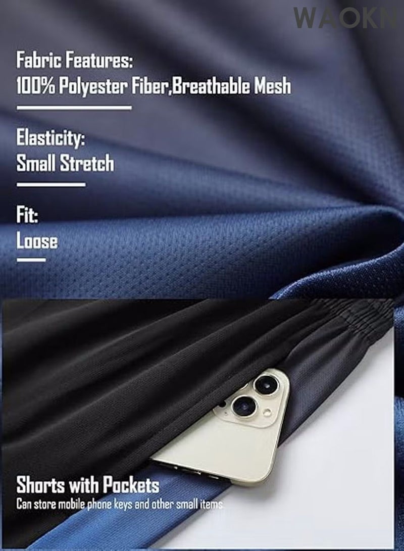 WAOKN Men's 2-Piece Sportswear Set, Summer Quick-Drying Running Gear, Short-Sleeve T-Shirt and Shorts, Fitness Training Outfit, Lightweight Athletic Clothing for Gym, Jogging, Cycling, and Outdoor Activities - Image 3