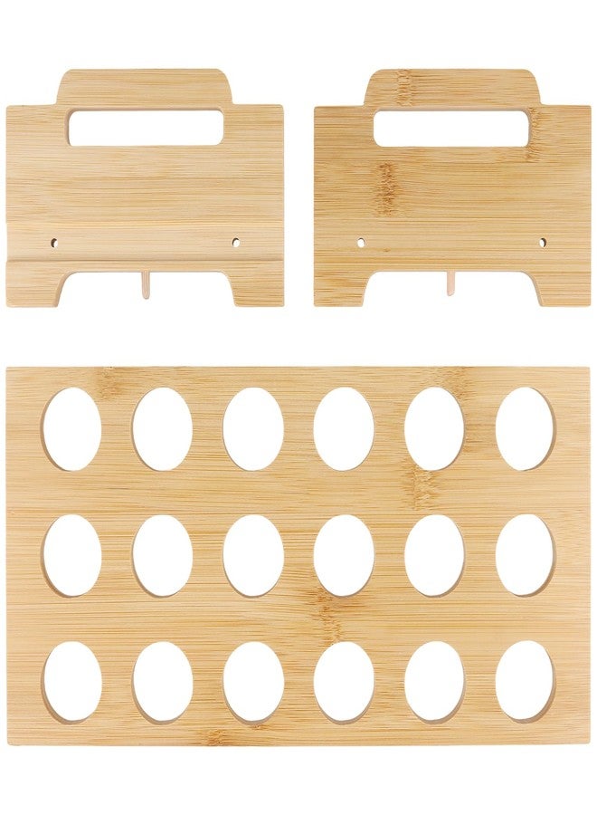 HAKZEON 2 Pack Stackable Bamboo Egg Holder for 36 Fresh Eggs - Farmhouse Kitchen Countertop Organizer, Wooden Display Rack Fits Quail Duck Turkey Chicken Eggs - Image 5