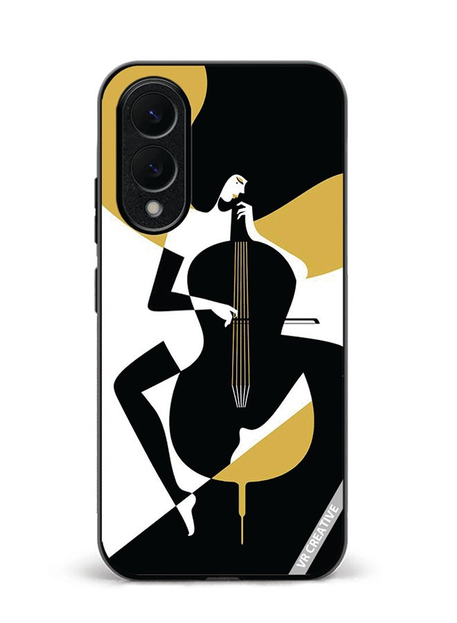 VR CREATIVE Protective Case Cover For Samsung Galaxy S25 Edge Girl With Instrument Design Multicolour