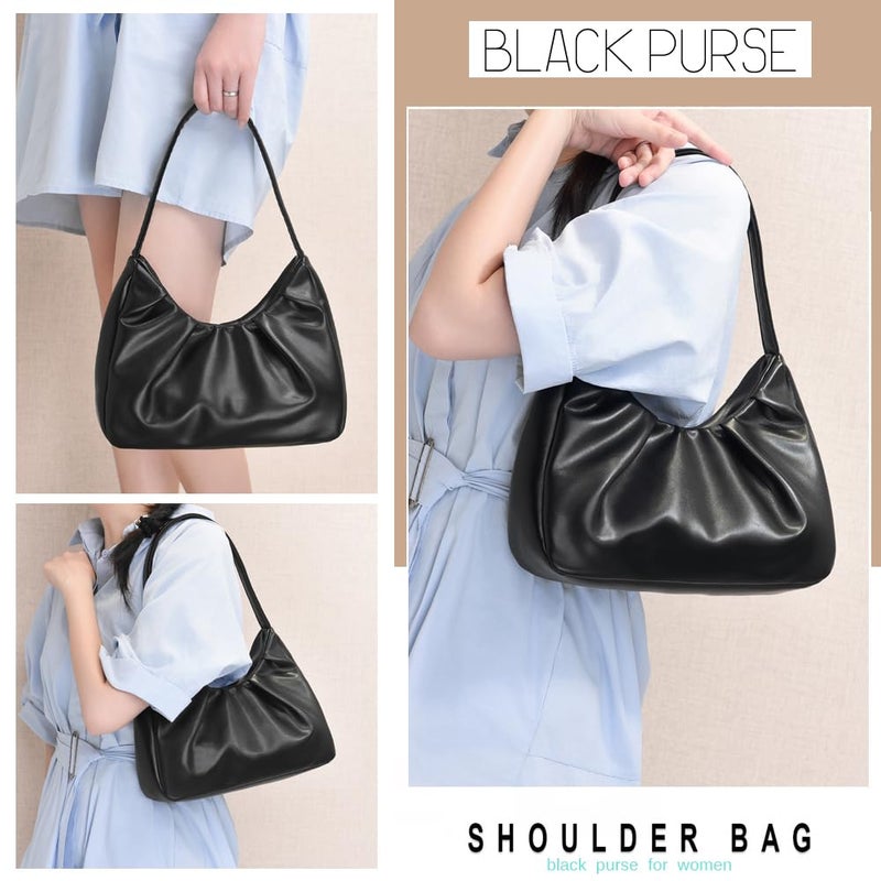 YAVCOOL Small Shoulder Bags for Women Retro Classic Hobo Bag Shoulder Purse Handbag Trendy Underarm Purse - Image 3