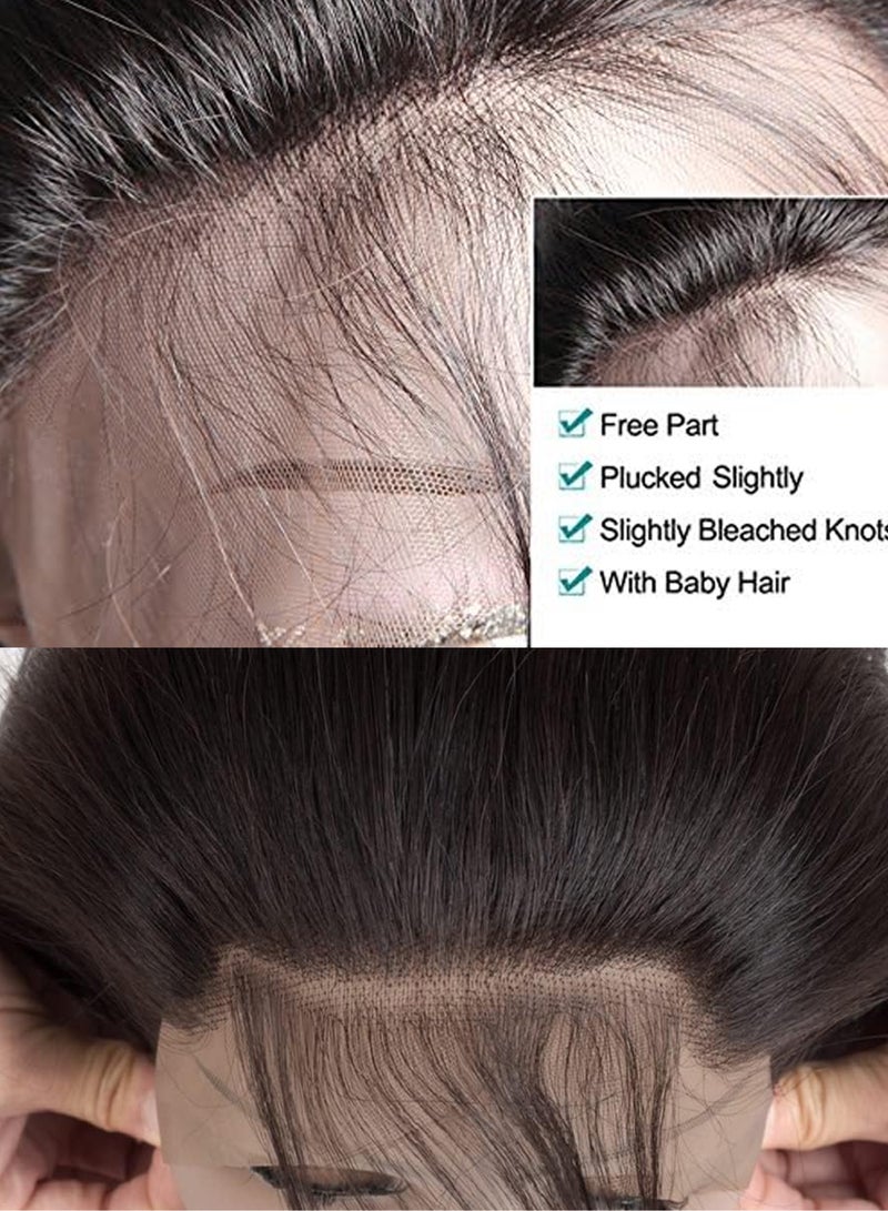 إستيل شعر بشري مستقيم 13×4 بدانتيل أمامي lsy13x4frontalstw شعر بشري حقيقي 100%، صباغة قابلة للتخصيص 1B# اللون 6-22 بوصة الطول + 2 بوصة 68 جم-90 جم الوزن المرن الناعم الخالي من العقد وقابل للصبغ وقابل لإعادة - Image 5